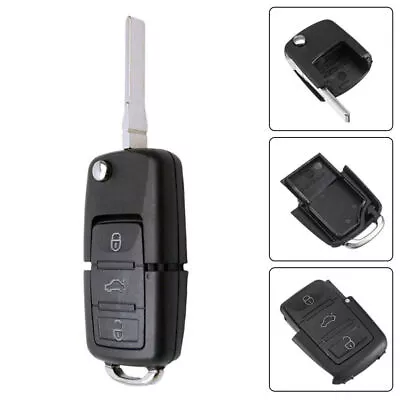 Replacement Remote Car Key Fob Case Shell Flip Key 3 Buttons For Volkswagen MK5 • $9.39
