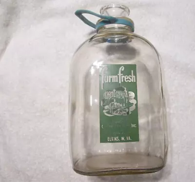 $115.50 • Buy Farm Fresh Co Operative Dairy Milk Bottle Elkins W Va One Gallon