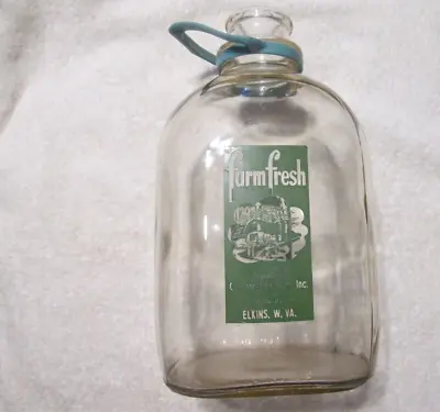 Farm Fresh Co Operative Dairy Milk Bottle Elkins W Va One Gallon • $165