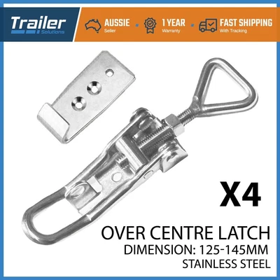 $38.95 • Buy X4 TOGGLE FASTENER OVER CENTRE STAINLESS STEEL OVERCENTRE LATCH TRAILER UTE 4WD