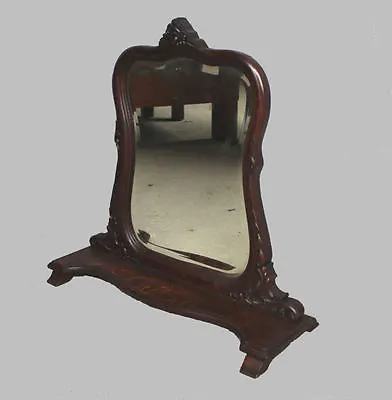 Antique Fancy Oak Vanity Mirror - Sits On A Dresser - Stylish • $775