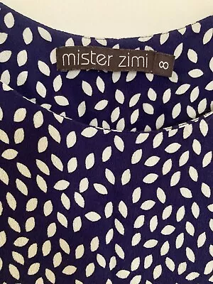 Mister Zimi Size 8 Blue White Patterned Singlet Top Pre Owned Great Condition • $40