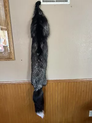 Ranch Black Silver Fox Fur Hide Pelt Tanned Log Cabin Decor XXL Size. • $26