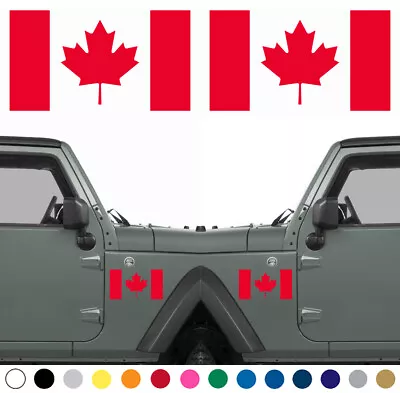 Canadian Flag Decals Vinyl Sticker Set Of 2 For LEFT RIGHT Side   • $38.66