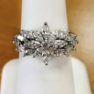 $2.33 • Buy 925 Silver Filled Ring Women Elegant Women Cubic Zircon Jewelry Gift Sz 6-10