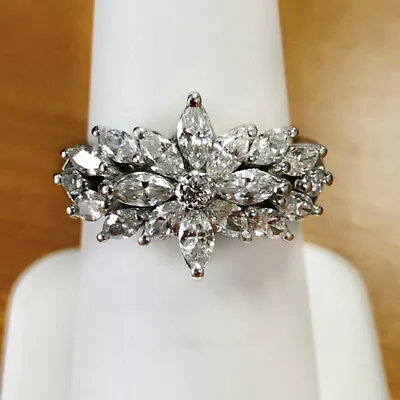 925 Silver Filled Ring Women Elegant Women Cubic Zircon Jewelry Gift Sz 6-10 • $2.31