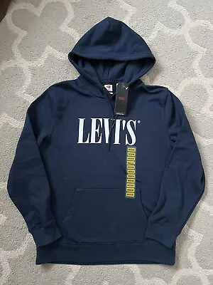 Levi's Men's Cotton Blend Graphic Logo Relaxed Fit Pullover Hoodie Medium New • $24.95