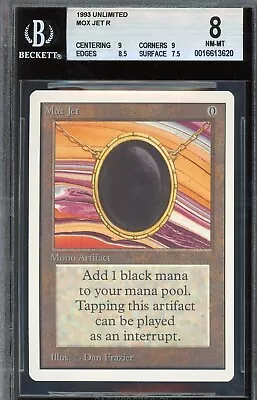 NM/MINT BGS 8 Unlimited Mox Jet ~ MTG/Magic ~ W/2x 9+8.5 SUBGRADES ~ POWER 9 • $1836