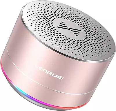 Portable Bluetooth Speaker With RGB Lights 5W Small Metal Speakers With Aux-in • $27.99