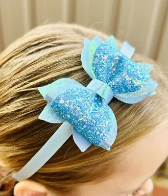 $12.74 • Buy Glitter Blue Headband Kids, Child, Birthday, School, Party, Pretty Hair