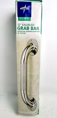 Medline Bath Safety Grab Bar 12 In. X 1-1/4 In. Textured Grip Anodized Steel NIB • $13.45