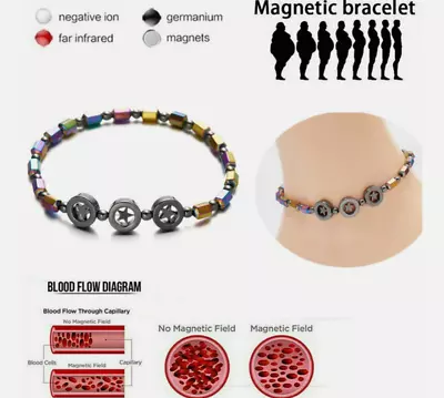 Magnetic Healing Therapy Bracelet Anklet Arthritis Weight Loss Pain Relief Gifts • $6.72