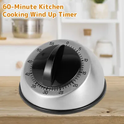 60 Minutes Kitchen Mechanical Timer Cooking Baking Reminder Loud Alarm Clock UK§ • £8.63