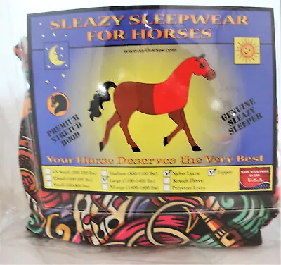 Sleazy Sleepwear Horses Stretch Neck Zipper Hood Nylon Jammin Mane Tamer Sizes • $99.99