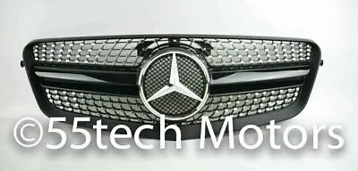 W212 Mercedes E Class E350 E550 Grill Grille Black 1 Fin Diamond Emblem Star AMG • $199.99