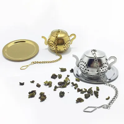 Stainless Steel Teapot Shape Tea Infuser Spice Flower Tea Strainer Herbal FS..x • $2.20