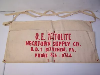 Vintage Carpenter's Advertising Nail Apron HECKTOWN SUPPLY BETHLEHEM PA  RD 1 • $7.99