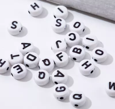 £2.69 • Buy 200 Alphabet Letter Beads Mixed Colour A-Z Number Kids DIY Jewellery Party Gift