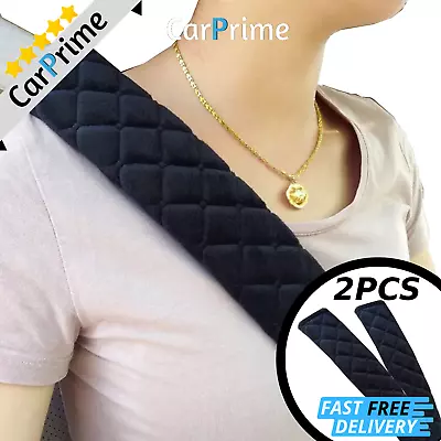 2 Plush Car Seat Belt Pads Safety Cushion Shoulder Strap Cover Harness Kid Adult • £8.49