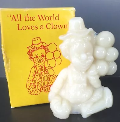 Mosser Glass 3.5 Flip Clown W/ Balloons Opalescent Tan Cream W/ Box • $10