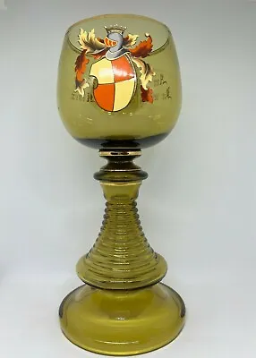 Huge Theresienthal-Moser Art Nouveau Bavarian Roemer Art Glass Wine Goblet 12  • $192.49