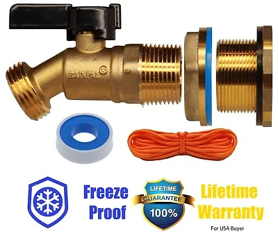 RAINPAL RBS022 BRASS Rain Barrel Spigot(1/4 Turn Ball Valve Bulkhead Fitting) • $15.95