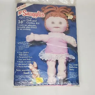 Vintage McSnuggles Rag Doll Kit Ballerina Betty Female Brown Hair Pink Dress • £12.08