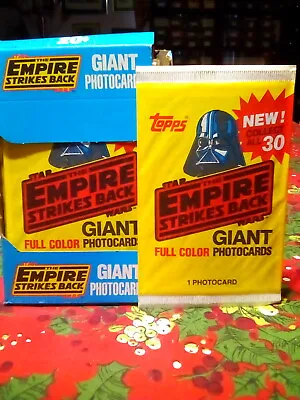 Star Wars Empire Strikes Back ONE Trading Card ONE 1980 GIANT Photocard Wax Pack • $19.99