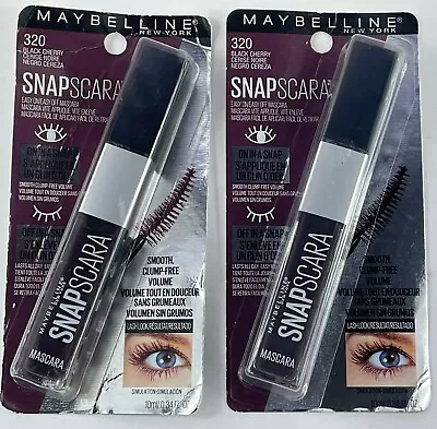 Lot Of 2 Maybelline Snapscara Mascara Shade 320 Black Cherry Smooth Clump-Free • $7.99