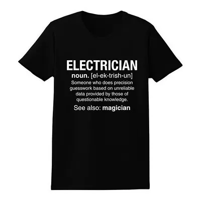 £9.99 • Buy Funny Electrician Noun Precision Guesswork Magician Electric Lovers Dad T-Shirt