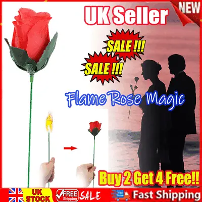 Flame To Rose FIRE MAGIC Trick Appearing Flower Close Up/stage PA • £4.96