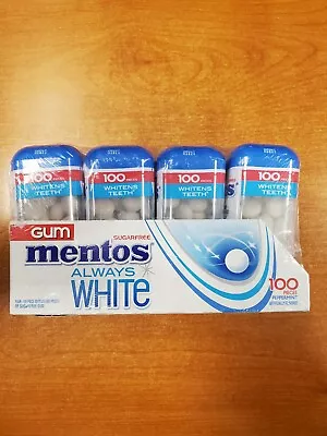 4 Pack: Mentos Always White Sugar-Free Chewing Gum Peppermint Exp 9/24 E6C • $17.99