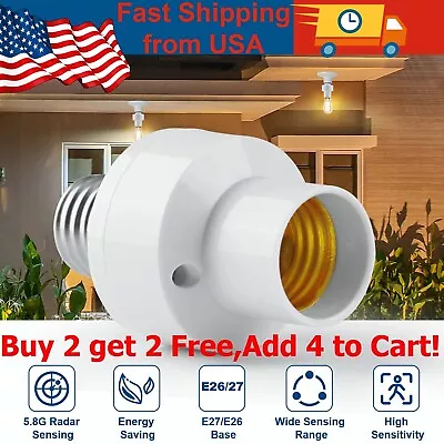 E27 Radar Motion Sensor Light Holder Outdoor Detector Base Switch Bulb Socket US • $9.95