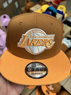 New Era Los Angeles Lakers SnapBack Hat 9Fifty Burnt Orange Brown • $39.90