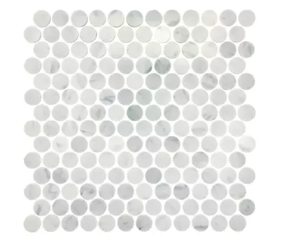 Daltile Stone Decorative Accents Marble 12  X 12  Stone Penny Round Mosiac Tile • $11.99