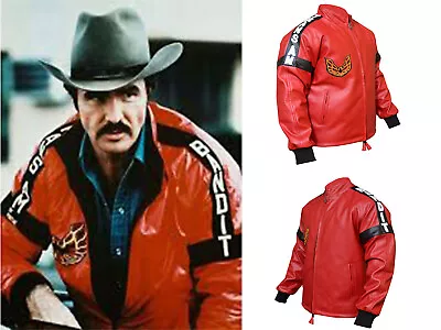 Smokey And The Bandit Leather Jacket Burt Reynolds Red Jacket All Size XXS-5XL • $53