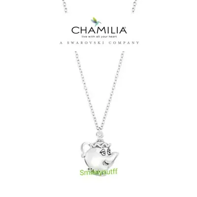 Genuine CHAMILIA 925 Silver Disney MRS POTTS Beauty & Beast NECKLACE RRP £65   • £44.99