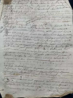 Original November 17 1734 French Antique Document -Official HANDWRITTEN VELLUM • $39