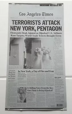 L.A. TIMES Newspaper Aluminum Printing Plate 9/11/01 TERRORISTS ATTACK New York  • $559.99