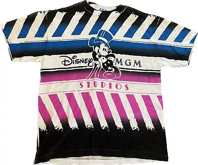 Vintage 80’s Disney MGM Studios All Over Print T-Shirt Fits XL • $99.99