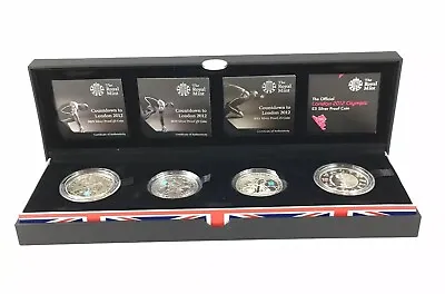 Silver Proof Cased London Olympics Set Of Four £5 Coins 2009-2012 W/COA’s • £245