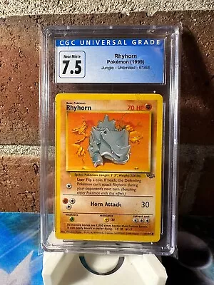 Pokémon CGC 7.5 - Rhyhorn Jungle Non-Holo 1999 61/64 • $9.99