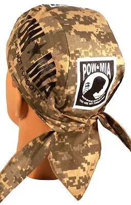 ACU Camo POW MIA Large Logo With Sweatband Head Wrap Doo Rag American Made USA • $9.95