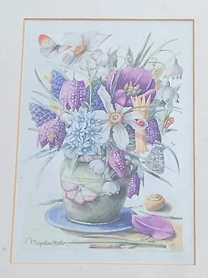 $99 • Buy Vintage Hallmark Marjolein Bastin Lilac Wisteria Butterfly Ladybug Art ❤️sj7m4s