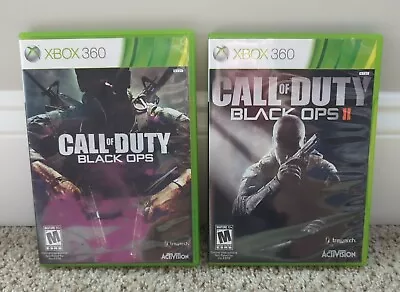 Call Of Duty Black Ops 1 And 2 Microsoft Xbox 360 COD Games Complete CIB • $23.99