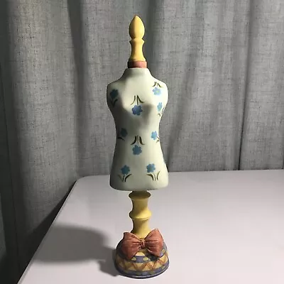 Vintage Miniature Wood Body Form Jewelry Stand 18” Display Hand Painted. Flowers • $25