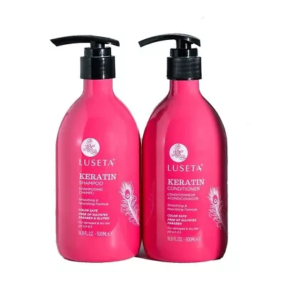 Luseta Keratin Smooth Shampoo & Conditioner Set For Damaged And Dry Hair 2x500ml • £26.99