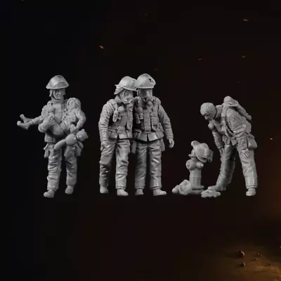 1/35 5pcs Resin Model Kit Modern Fire Team Firemens Unpainted • $16.25