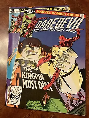 Lot Of 2 Marvel Daredevil #170 & 172 Bronze Comic Books 1981 Frank Miller Art • $0.99