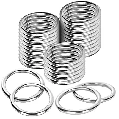 30Pcs 2Inch Welded O Rings Stainless Steel Round Rinngs For Macrame Camping Belt • $26.46